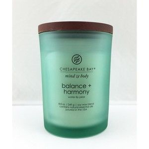 Chesapeake Bay Mind & Body Candle Balance + Harmony Water Lily Pear Scent 8.8 oz